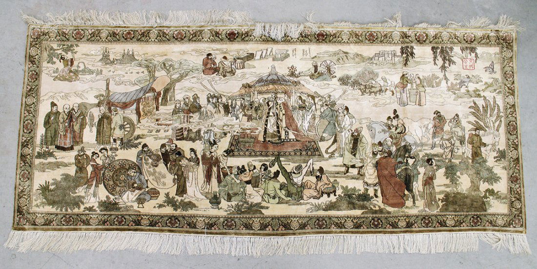 CHINESE HAND WOVEN SILK PICTORAL TAPESTRY (1 of 7)
