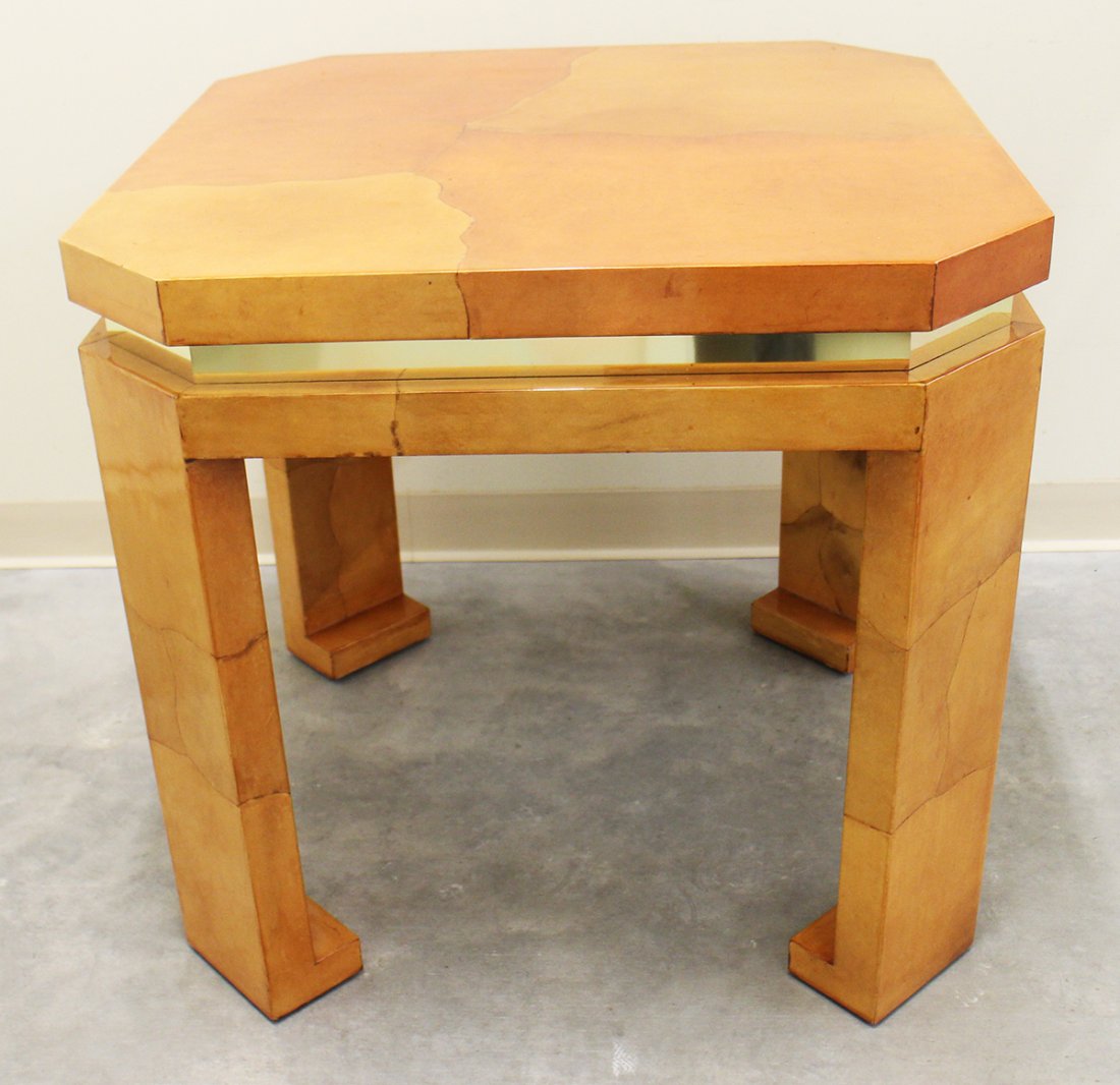 KARL SPRINGER STYLE GOASTKIN ACCENT TABLE (1 of 3)