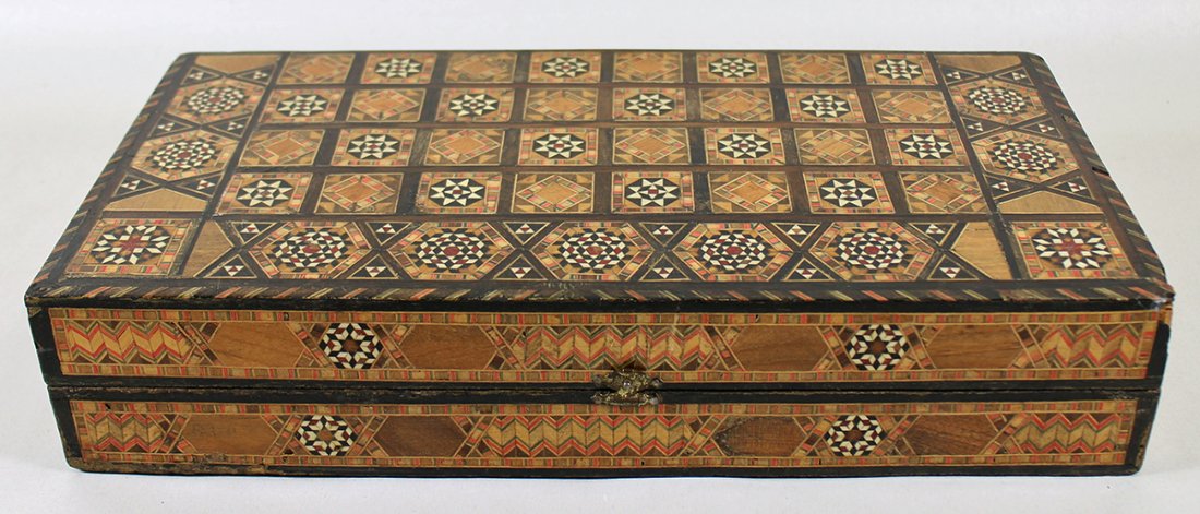 LEVANTINE INLAID BACKGAMMON & CHESS BOARD (1 of 3)