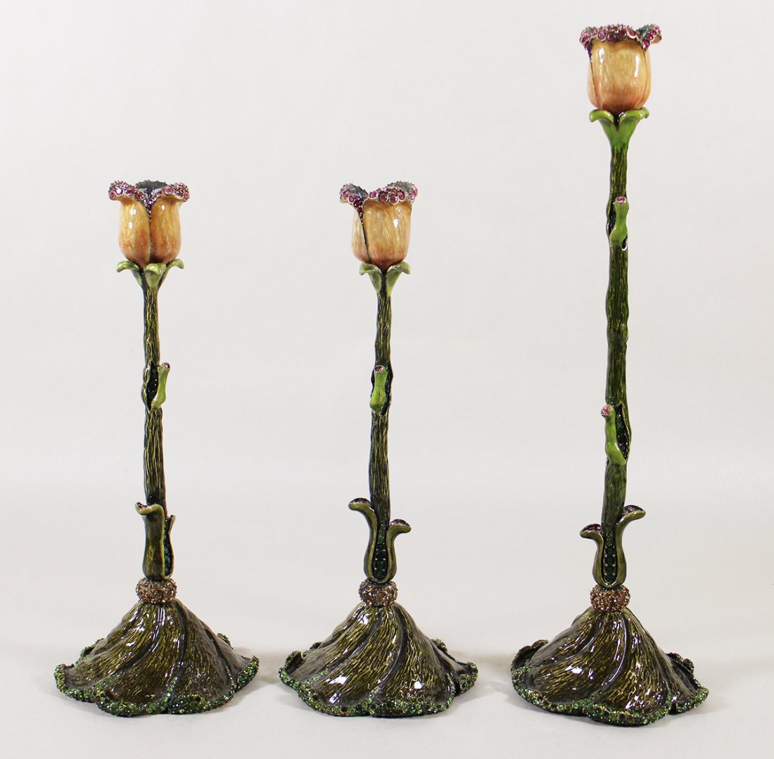 (3) JAY STRONGWATER TULIP CANDLESTICKS (1 of 3)