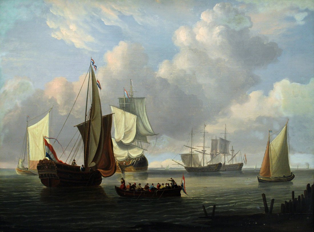 18TH CENTURY DUTCH MERCHANT SHIP PAINTING (1 of 5)