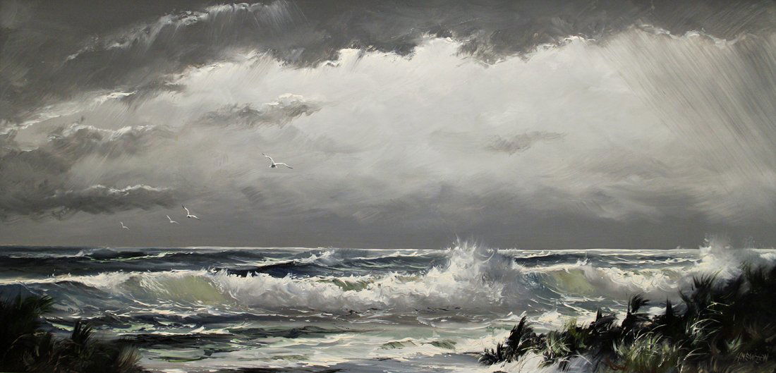 HAROLD NEWTON STORMY OCEAN HIGHWAYMEN PAINTING (1 of 5)