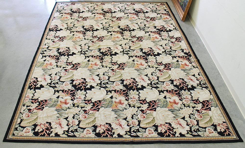 LARGE 14' x 10' AUBUSSON NEEDLEPOINT RUG (1 of 4)