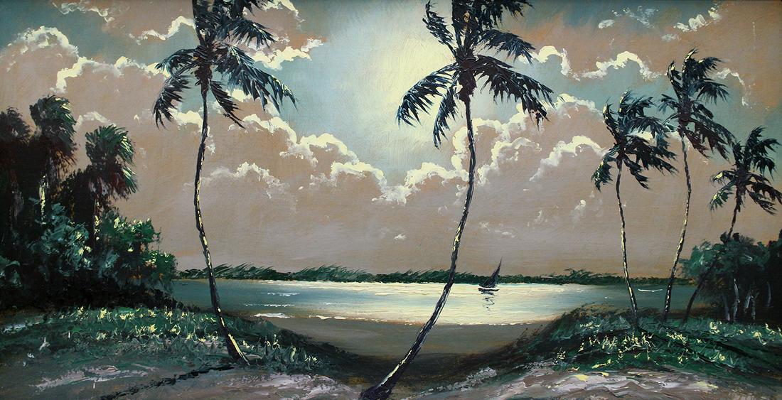 HAROLD NEWTON SAILBOAT RIVER HIGHWAYMEN PAINTING (1 of 6)