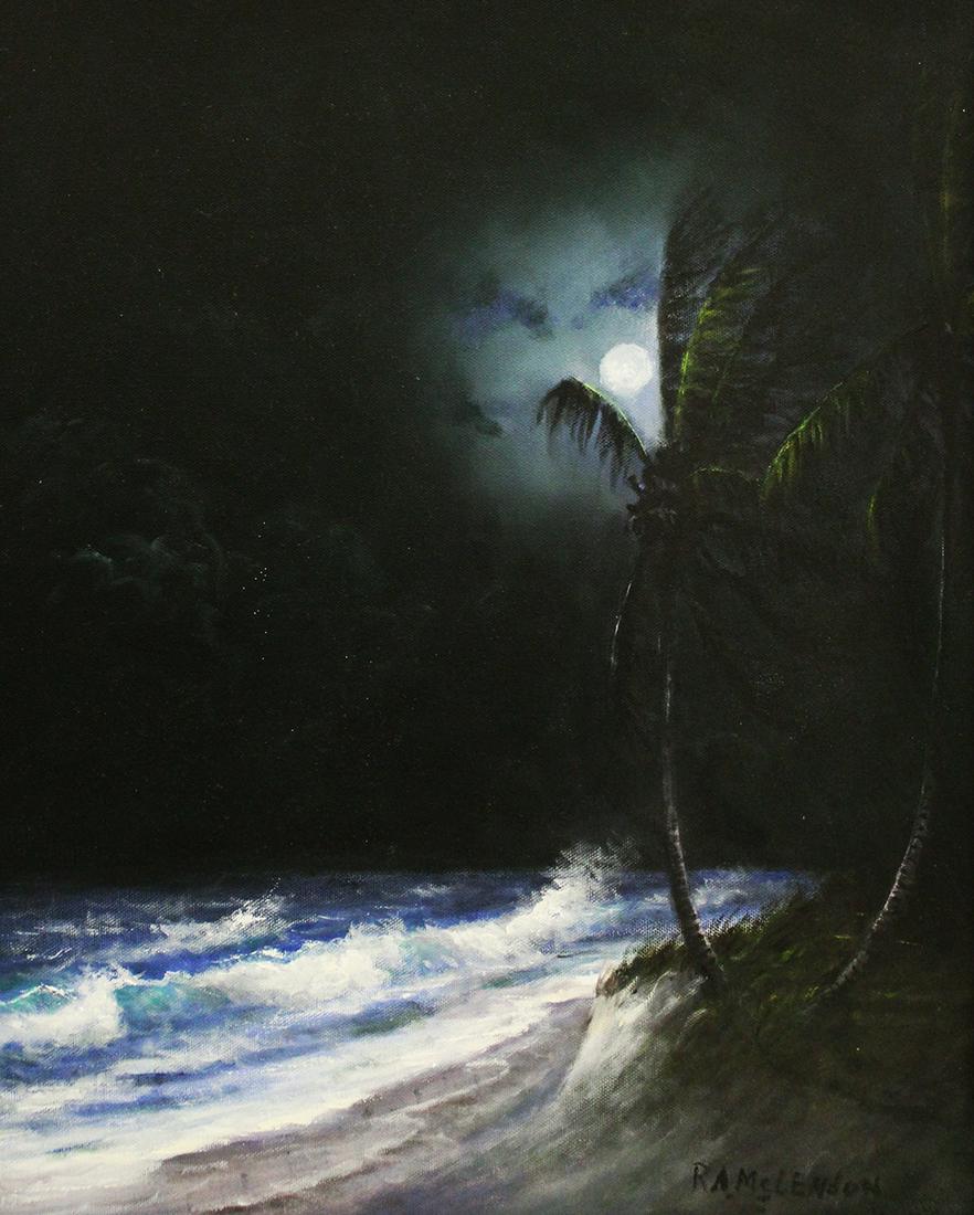 ROY MCLENDON NIGHT BEACH HIGHWAYMEN PAINTING (1 of 4)