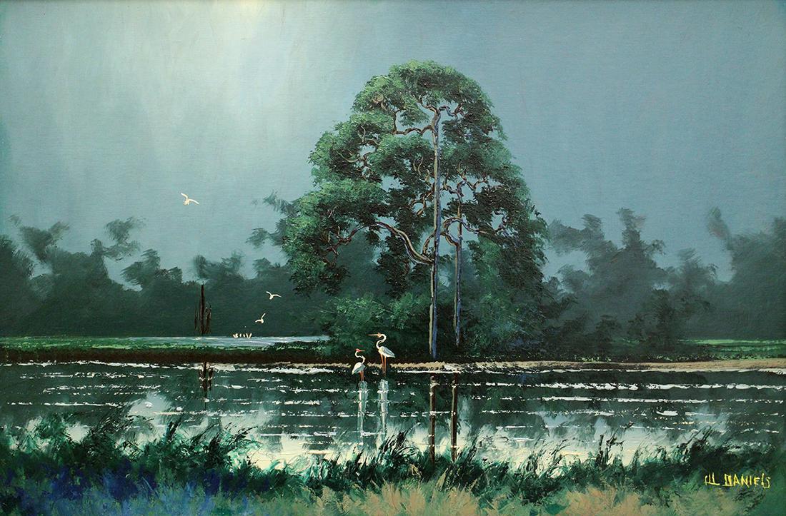 WILLIE DANIELS FLORIDA NIGHT HIGHWAYMEN PAINTING (1 of 7)