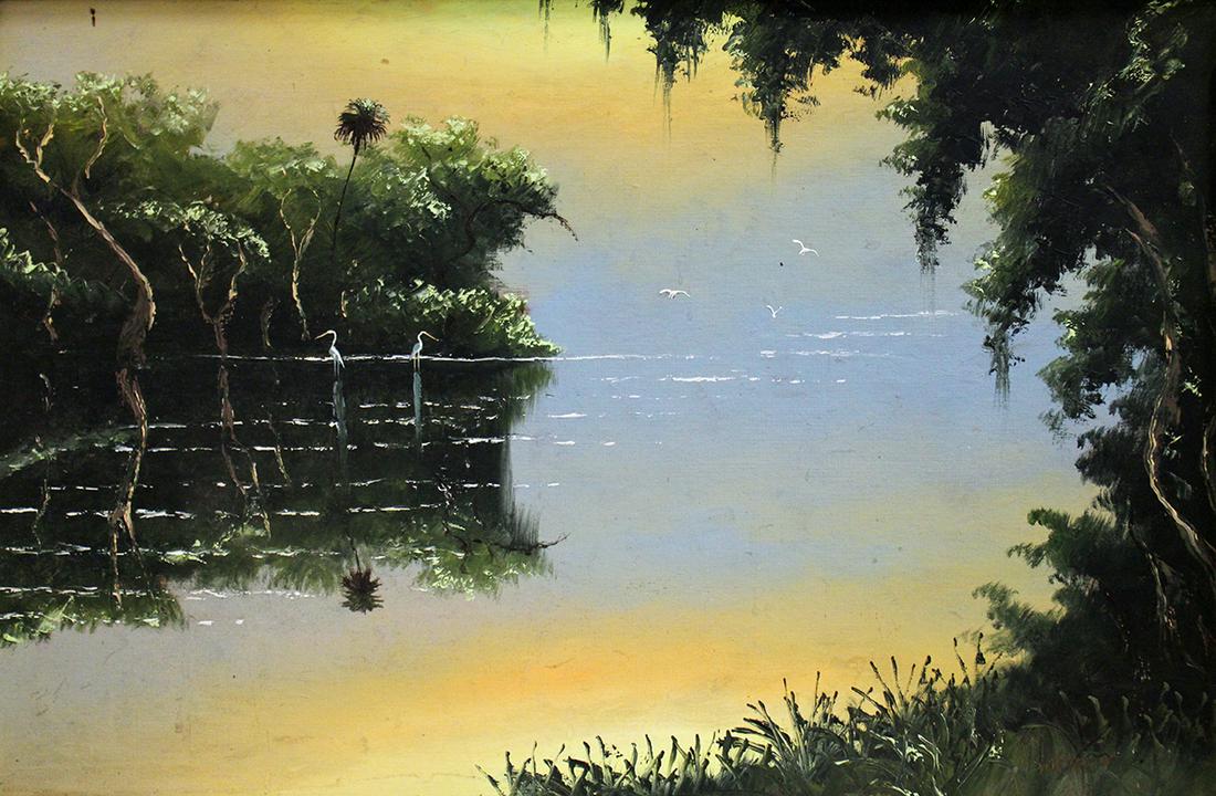 SAM NEWTON MORNING RIVER HIGHWAYMEN PAINTING (1 of 5)
