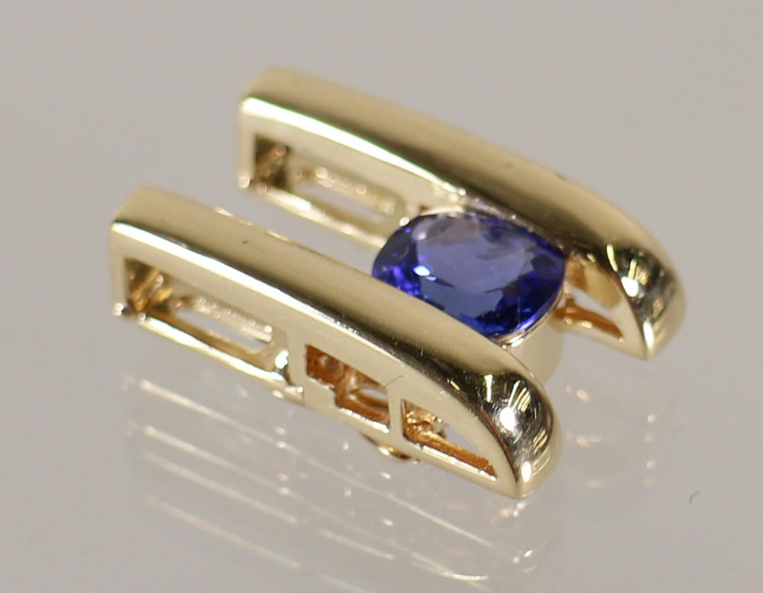 14K GOLD MODERNISTIC 2 CARAT TANZANITE PENDANT (1 of 3)