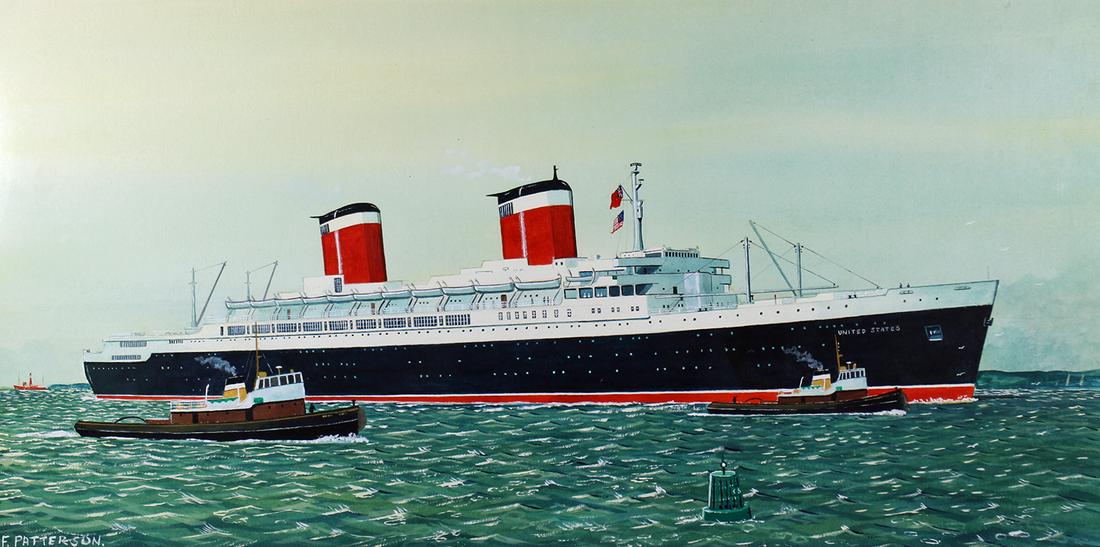 FRANK PATTERSON SS UNITED STATES WATERCOLOR (1 of 4)