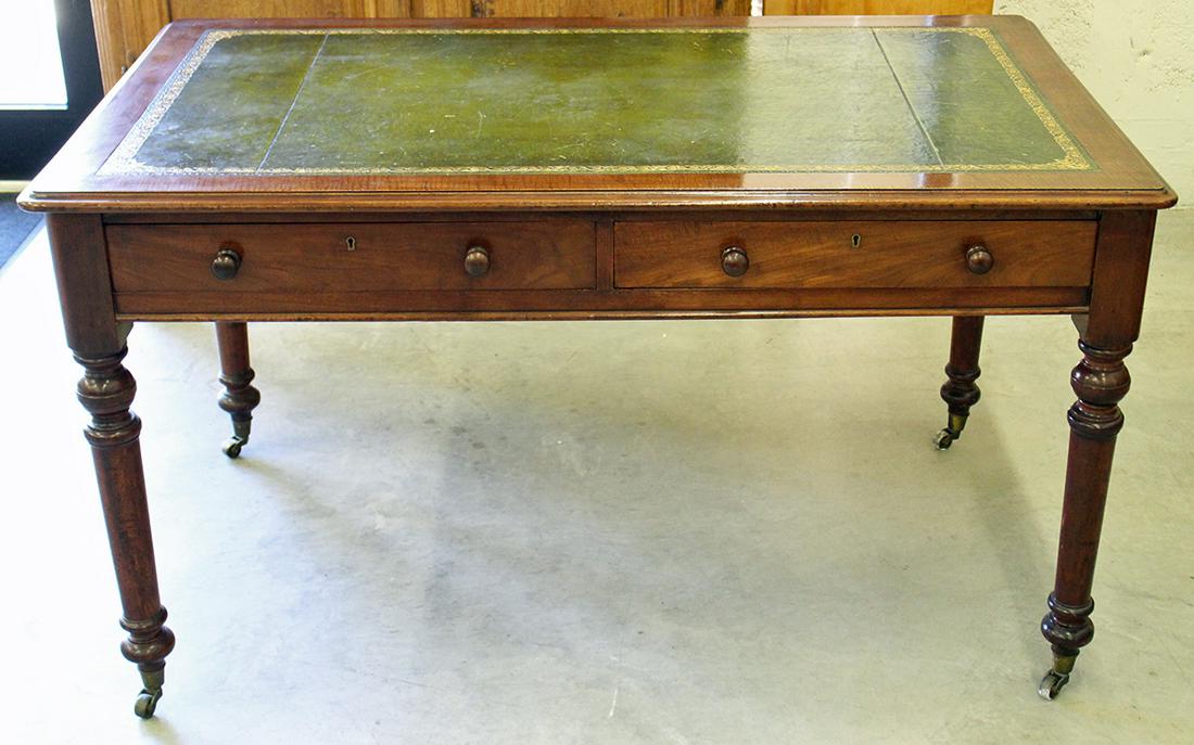ANTIQUE LEATHER TOP DESK (1 of 4)