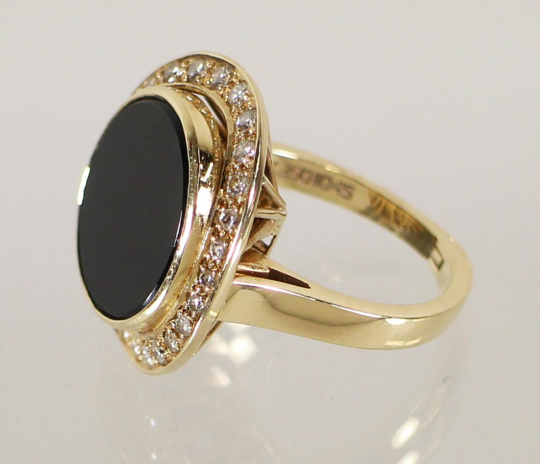 VINTAGE 14K BLACK ONYX & DIAMOND RING (1 of 4)