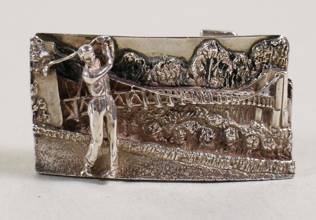 JOHNNY WEISSMULLER GIFT STERLING GOLF BELT BUCKLE (1 of 4)