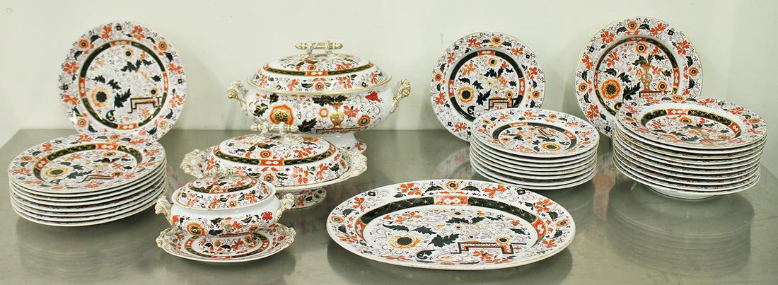 19TH CENT ASHWORTH IRONSTONE IMARI CHINA 34 PIECES (1 of 6)
