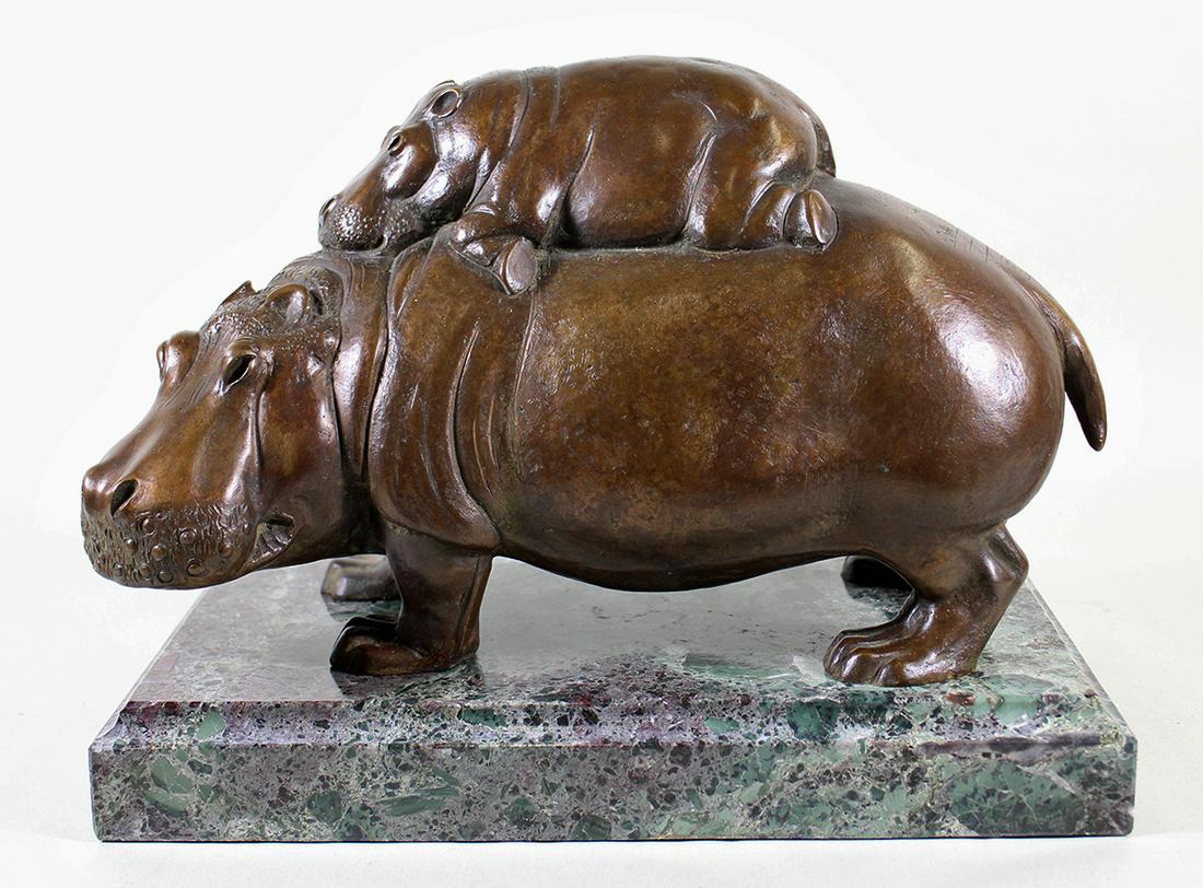 SIRIO TOFANARI BRONZE HIPPO SCULPTURE (1 of 6)