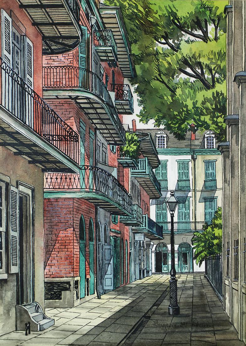 EUGENE LOVING FRENCH QUARTER PAINTING (1 of 4)