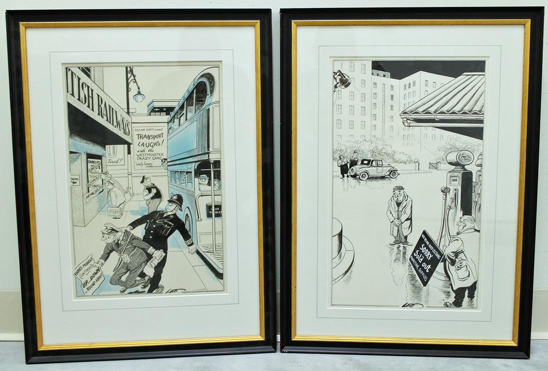 (2) JOSEPH LEE CARTOONIST DRAWINGS (1 of 3)