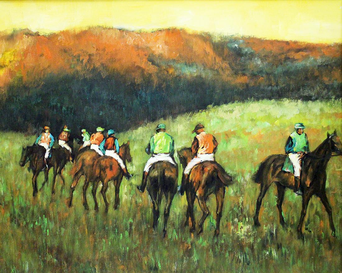 RACE HORSES PAINTING AFTER DEGAS (1 of 3)