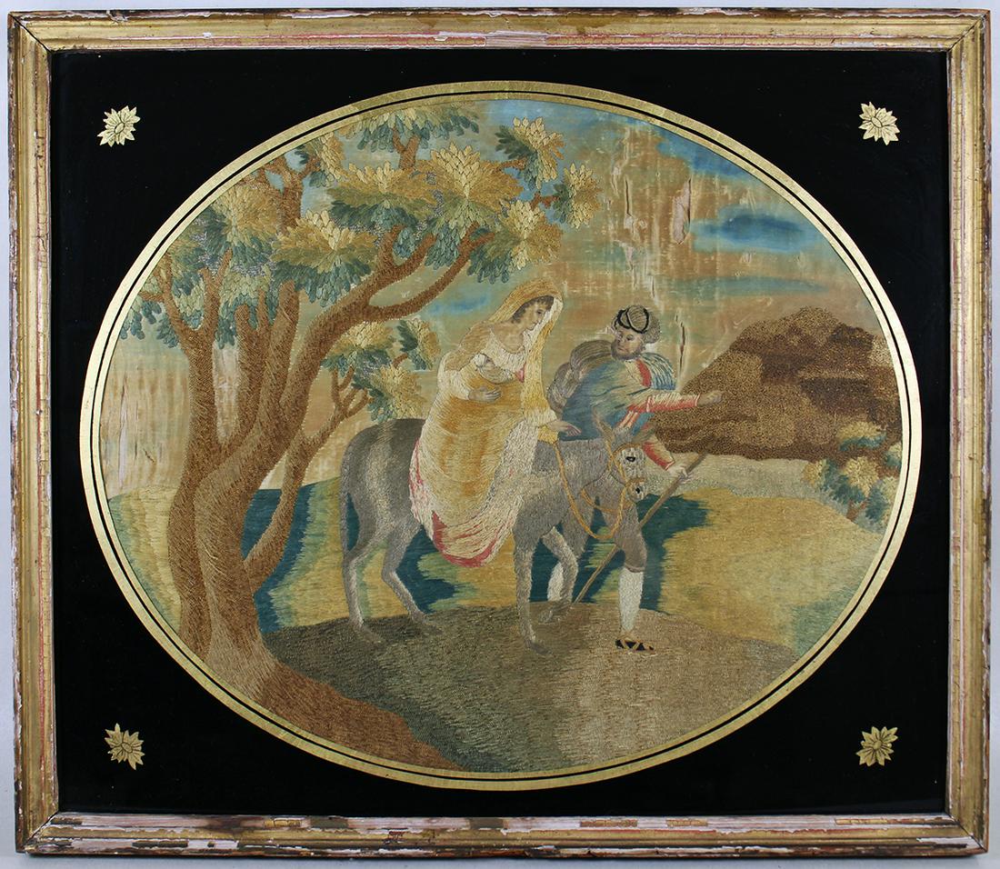 ANTIQUE FRAMED NEEDLEPOINT (1 of 4)