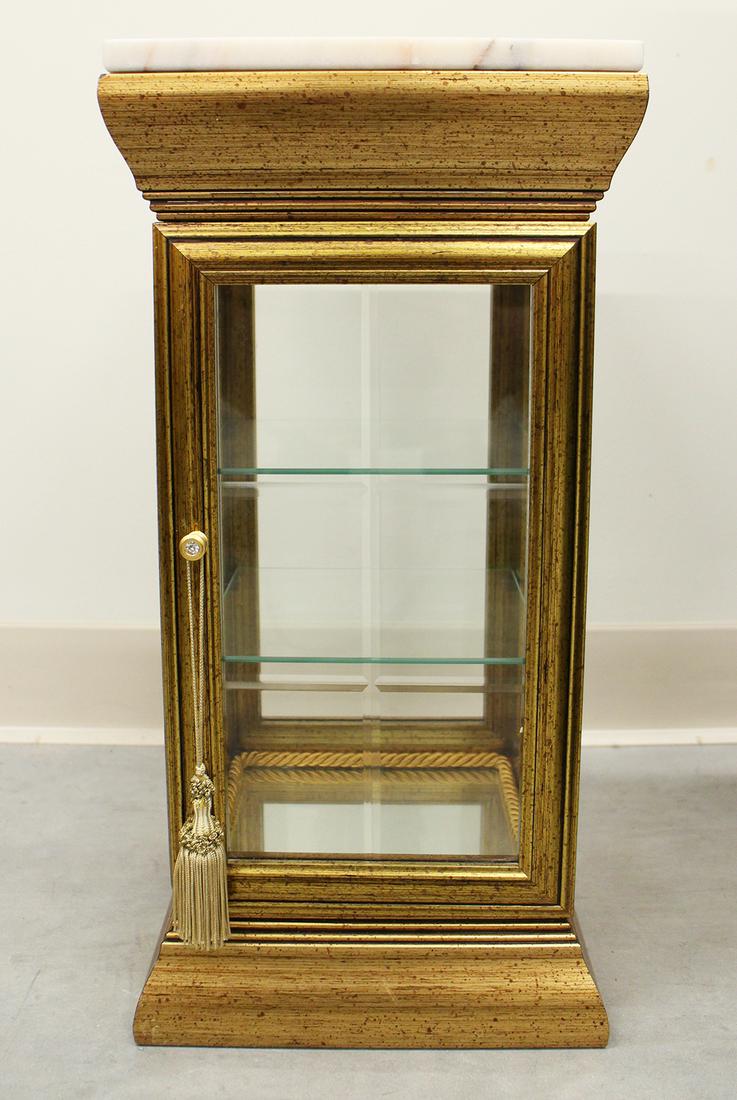 ITALIAN SMALL CURIO CABINET WITH MARBLE TOP (1 of 3)