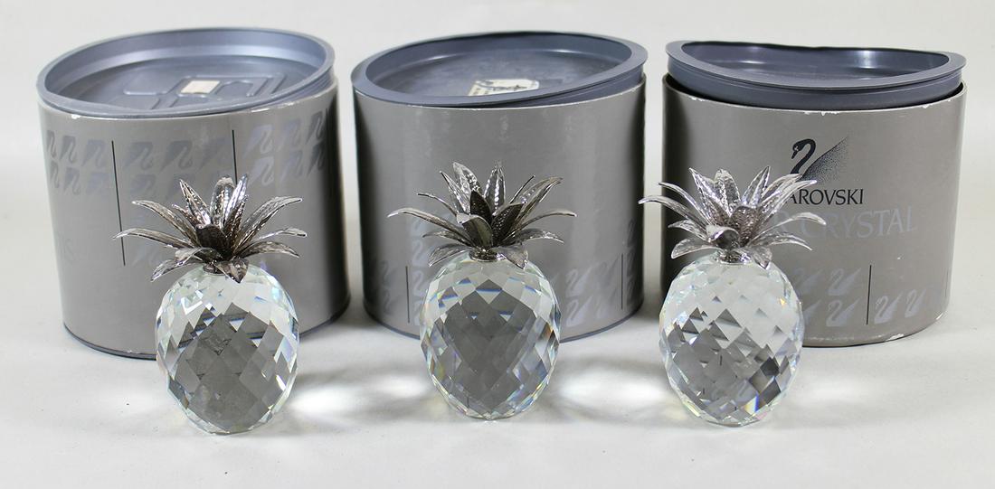 (3) SWAROVSKI SILVER TOP MEDIUM PINEAPPLES (1 of 2)