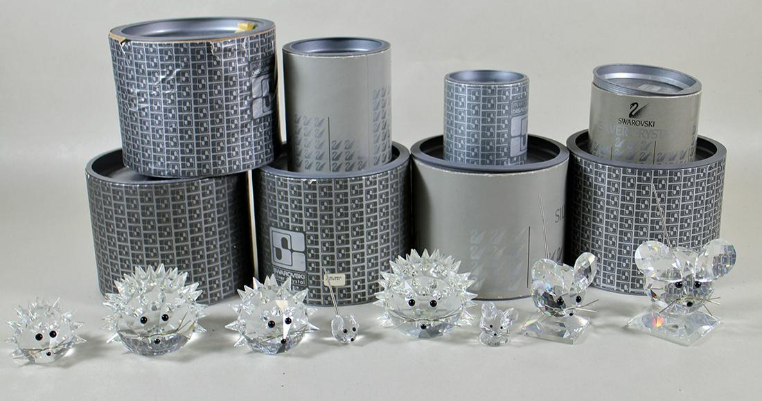 (8) SWAROVSKI CRYSTAL MICE & PORCUPINES (1 of 3)