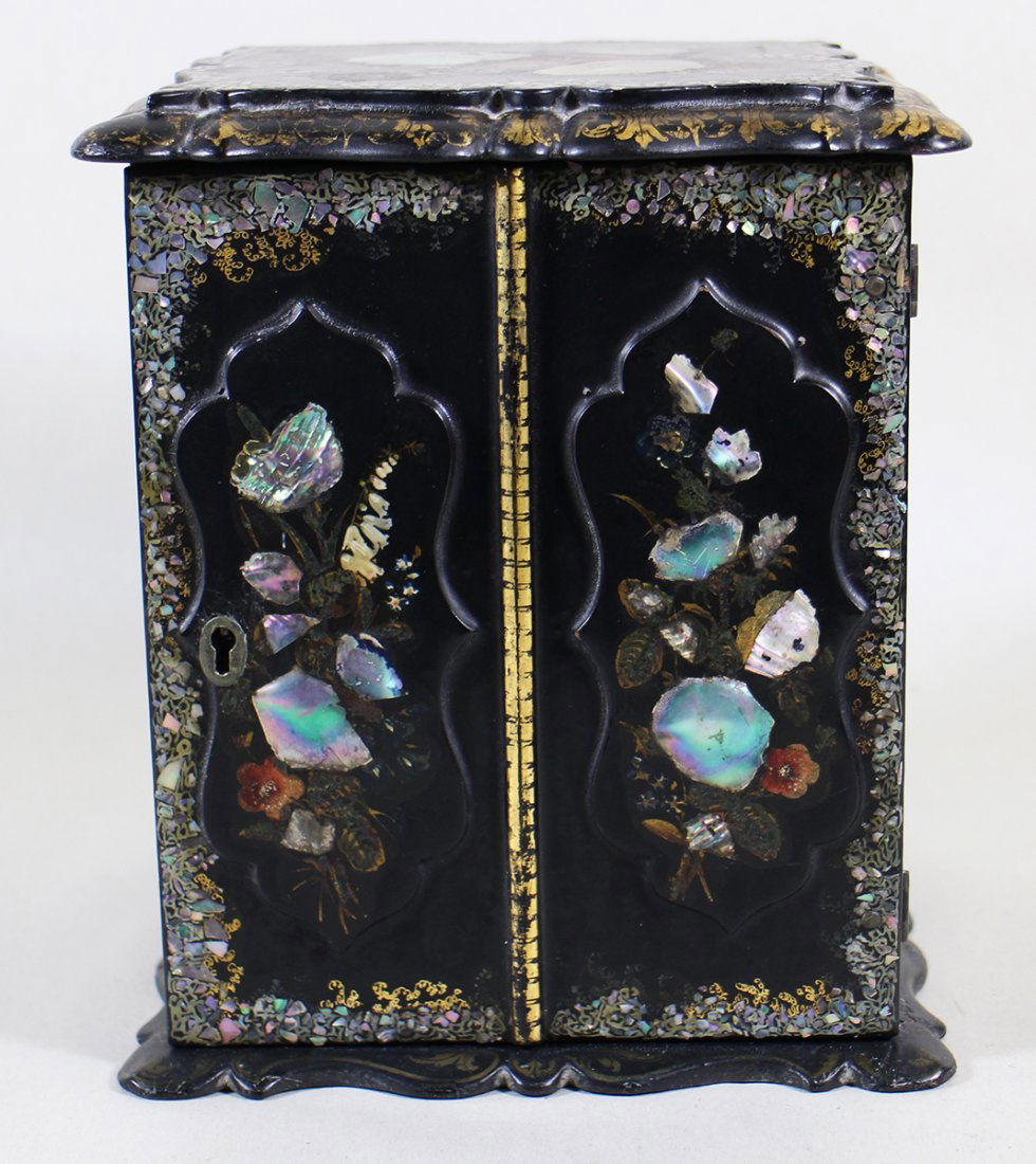 19TH CENTURY ENGLISH HAND PAINTED JEWELRY CHEST (1 of 4)