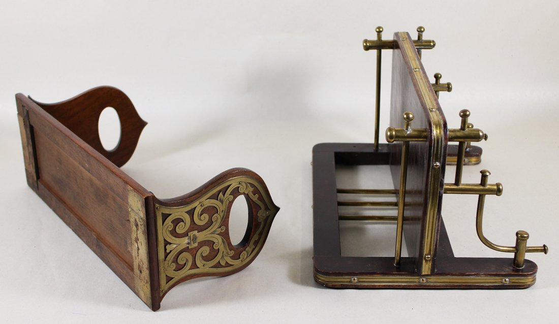 ANTIQUE ENGLISH EXPANDING BOOK RACK & SHELF (1 of 3)