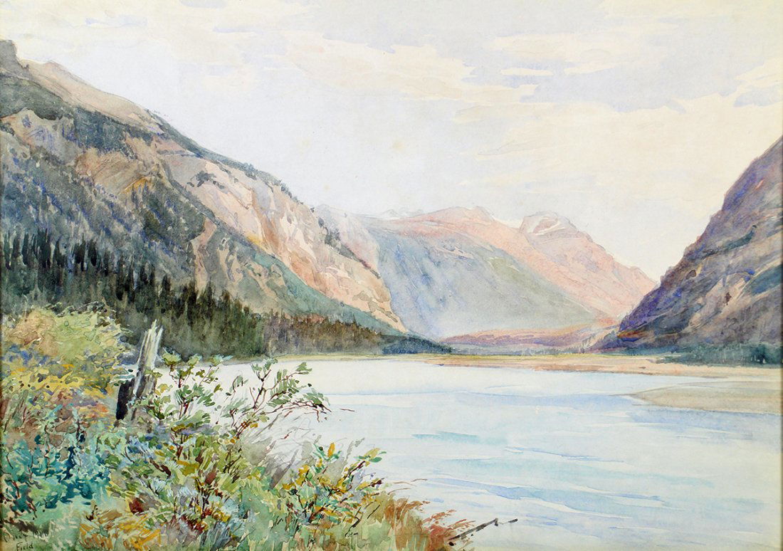 HENRY OTTO WIX KICKING HORSE PASS WATERCOLOR PAINTING (1 of 3)