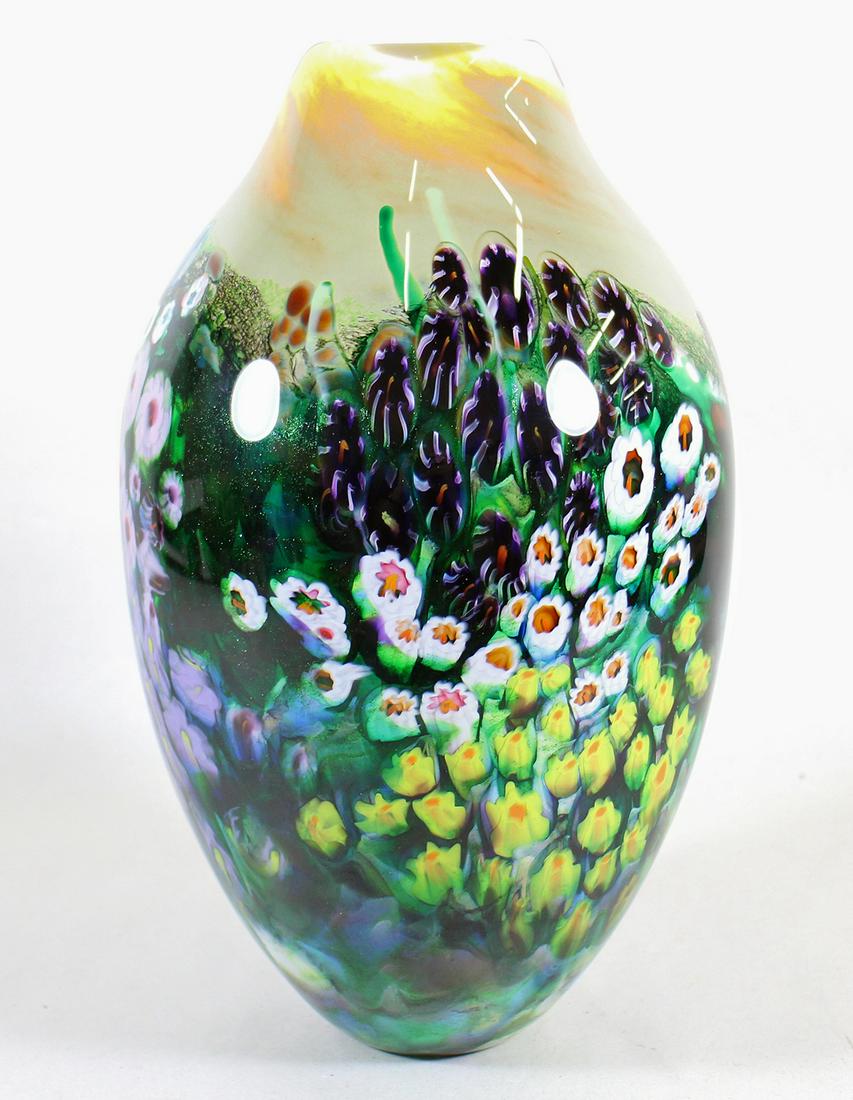 SHAWN MESSENGER SIGNED ART GLASS VASE (1 of 4)