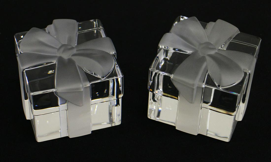 (2) TIFFANY GIFT BOX PAPERWEIGHTS (1 of 2)