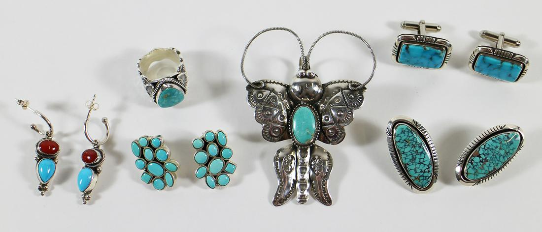 STERLING TURQUOISE NATIVE AMERICAN JEWELRY (1 of 5)