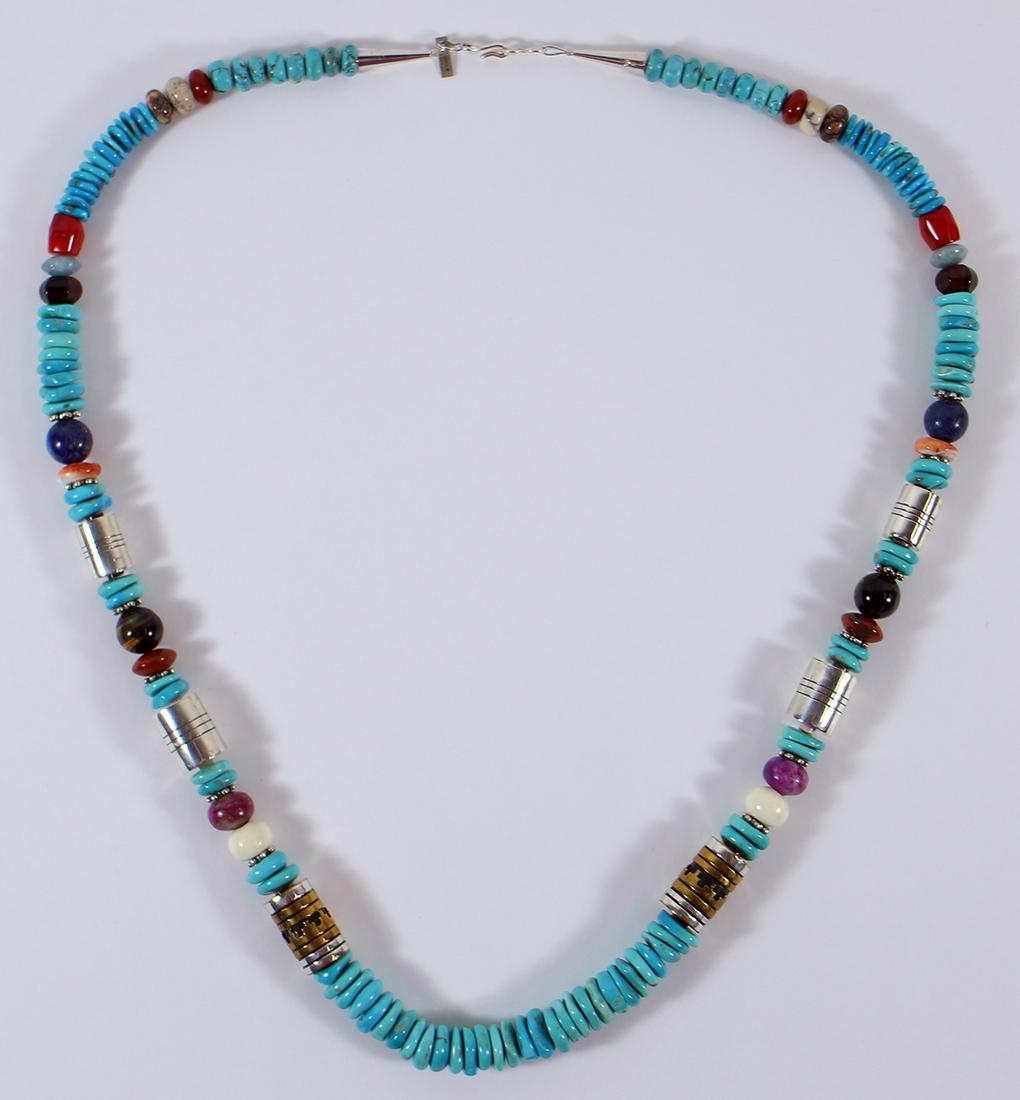 TOMMY SINGER NATIVE AMERICAN MULTI STONE NECKLACE (1 of 5)