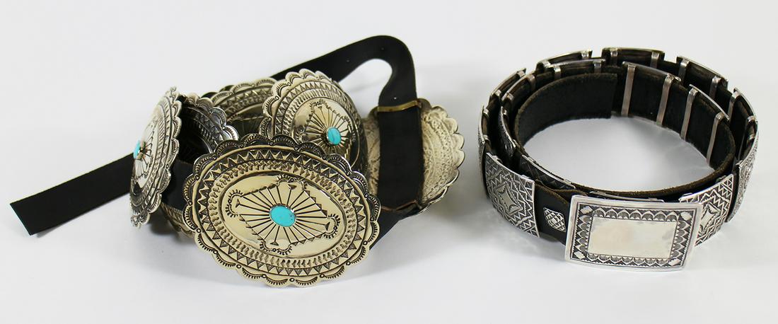 (2) VINTAGE SILVER CONCHO BELTS (1 of 6)