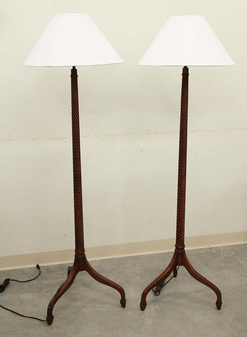 (2) ROSE TARLOW COTILLION MAHOGANY FLOOR LAMPS (1 of 3)