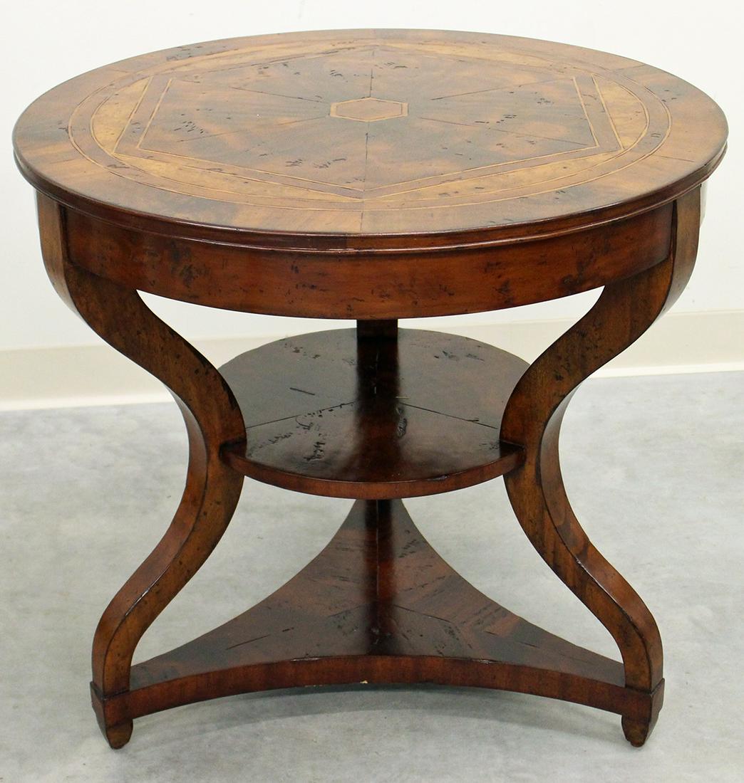 ROUND INLAID SIDE TABLE (1 of 3)