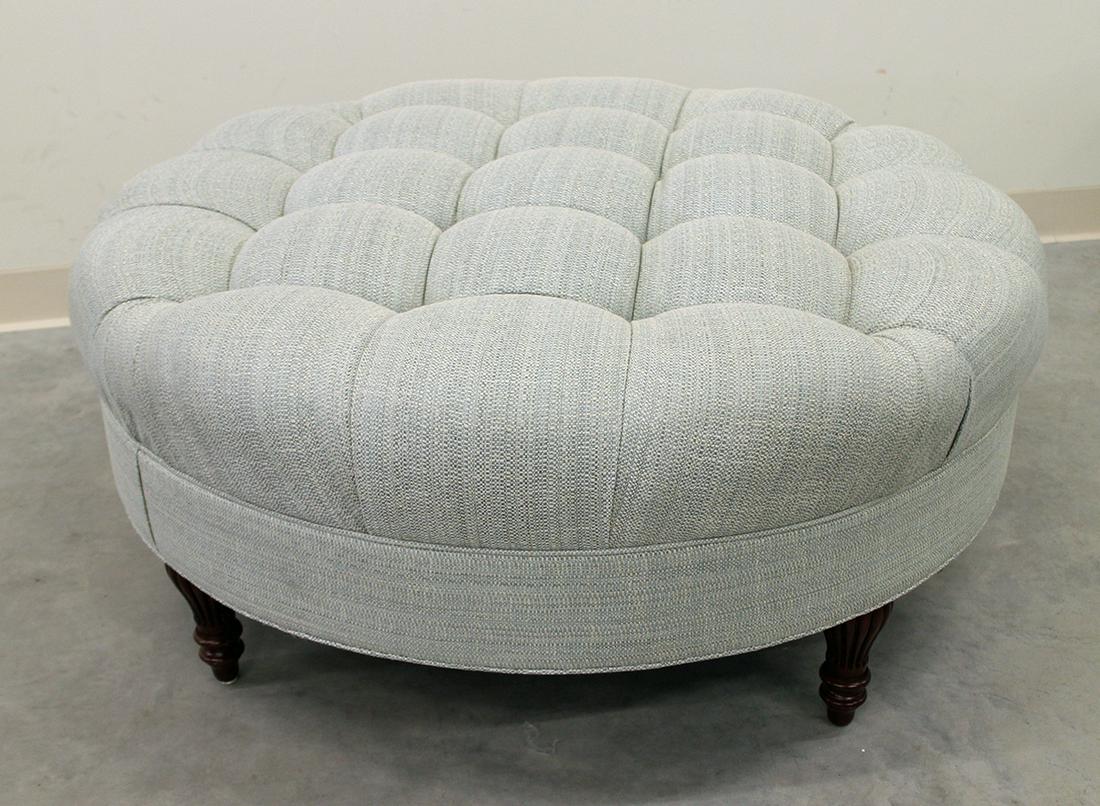 ROBERT ALLEN TUFTED ROUND OTTOMAN (1 of 2)