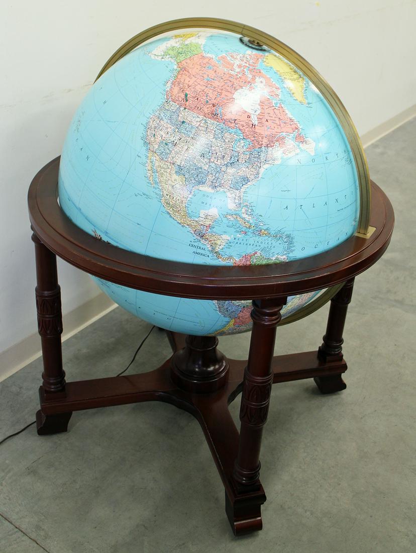 REPLOGLE 32" ILLUMINATED LIBRARY GLOBE (1 of 5)