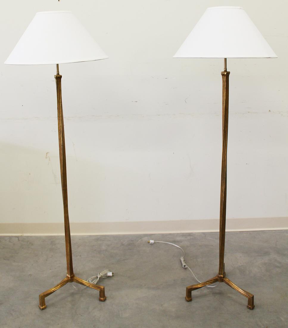 (2) HAND FORGED IRON & GOLD LEAF FLOOR LAMPS (1 of 3)
