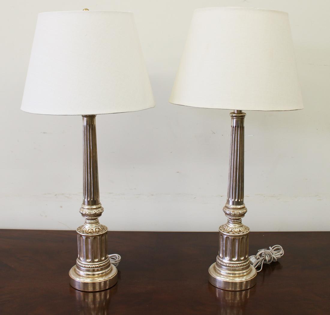 (2) NANCY CORZINE VENETIAN SILVER TABLE LAMPS (1 of 2)