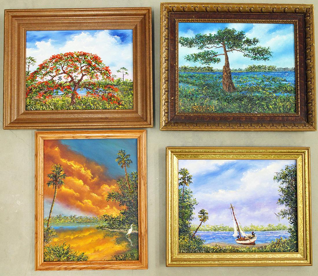 (4) REDMAN FLORIDA PAINTINGS (1 of 3)