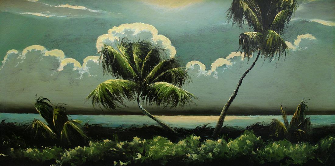JAMES GIBSON NIGHT RIVER PALMS HIGHWAYMEN PAINTING (1 of 5)