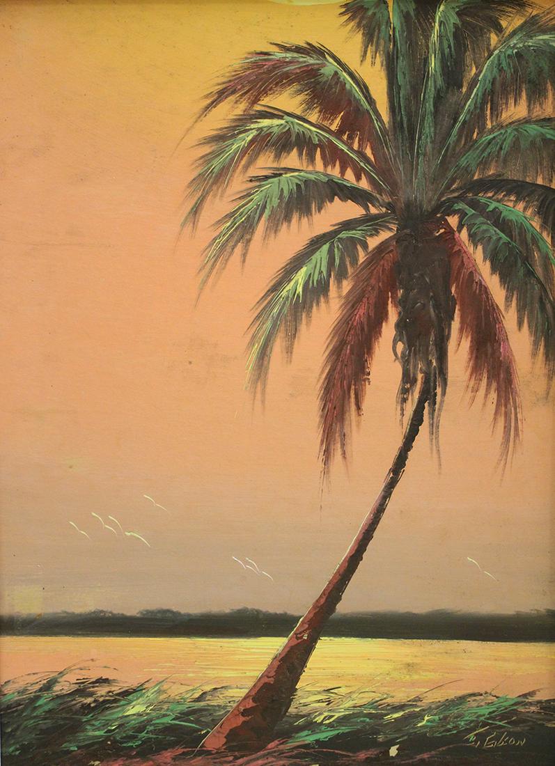JAMES GIBSON SUNSET PALM TREE HIGHWAYMEN PAINTING (1 of 4)