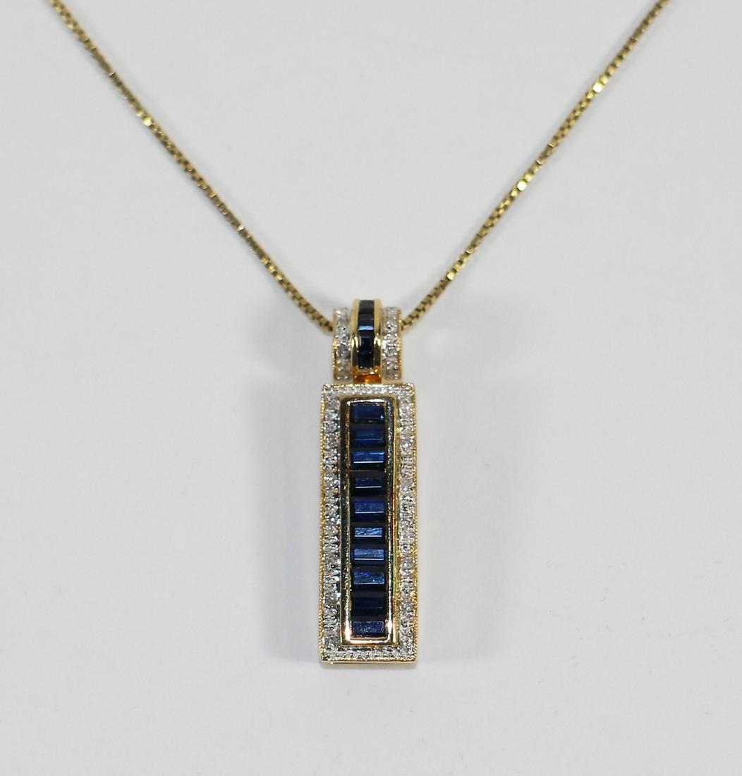 14KT SAPPHIRE & DIAMOND NECKLACE (1 of 3)