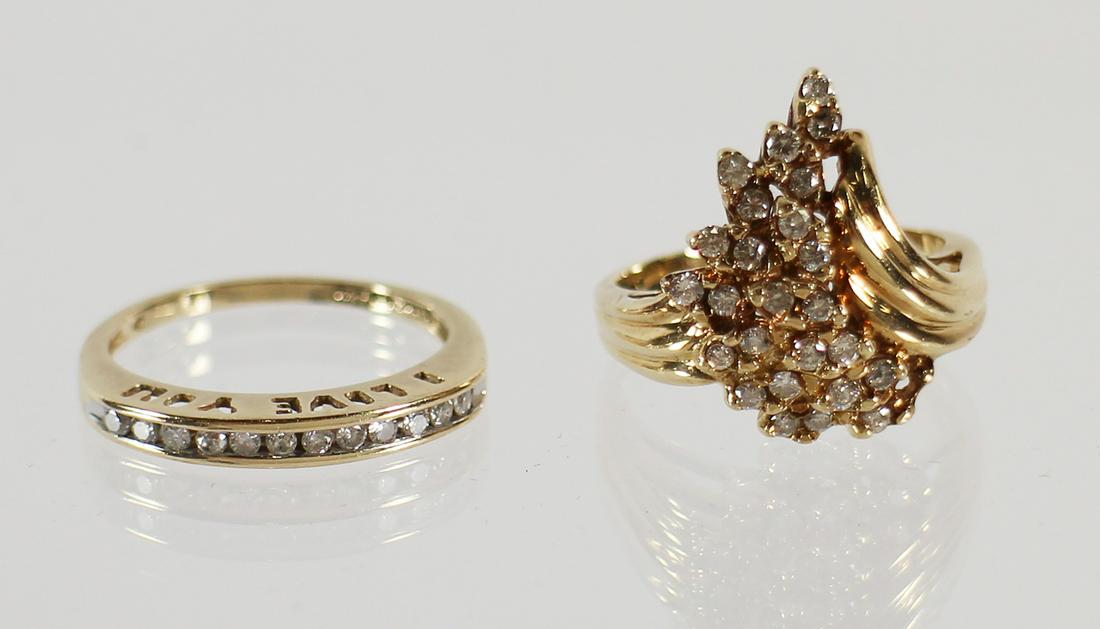 (2) 10K - 14K DIAMOND RINGS (1 of 3)