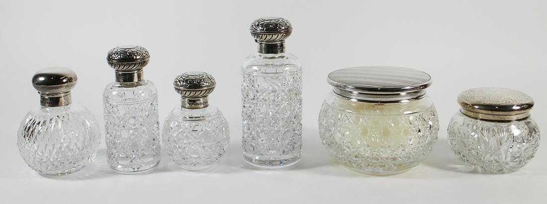 STERLING & CRYSTAL PERFUME BOTTLES & JARS (1 of 3)