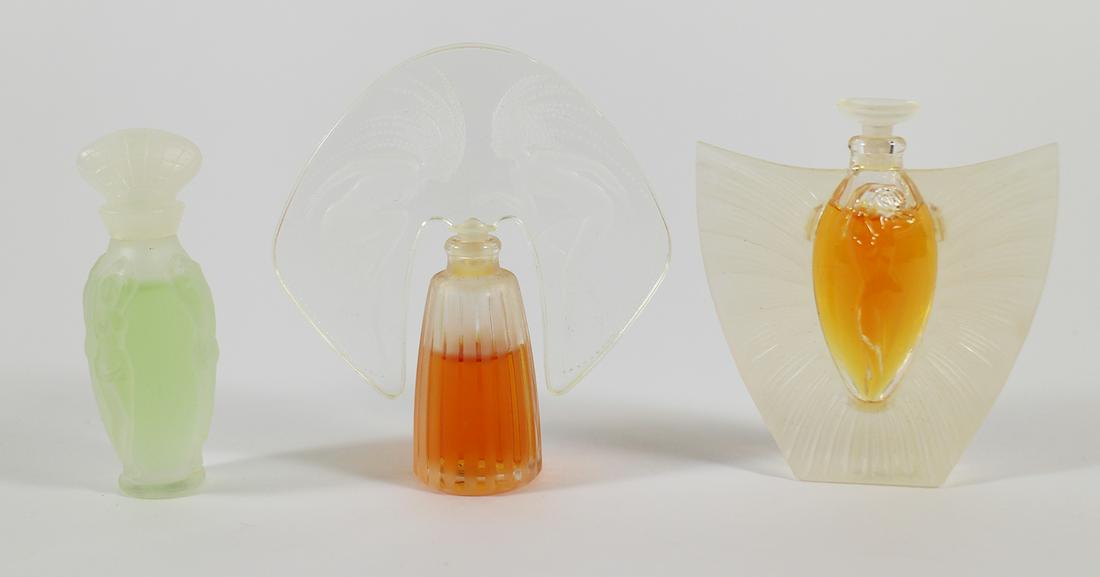 (2) LALIQUE & (1) VICKY TIEL PERFUME BOTTLES (1 of 2)