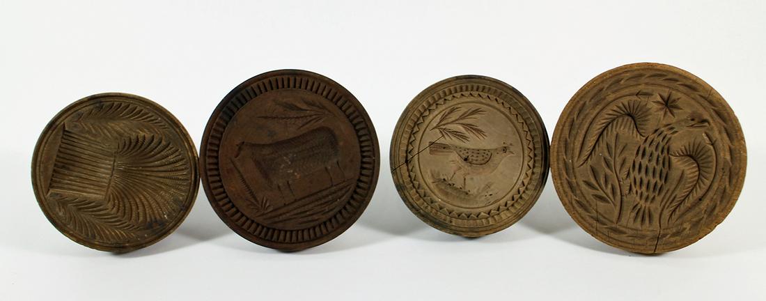 (4) ANTIQUE WOOD BUTTER MOLDS (1 of 4)