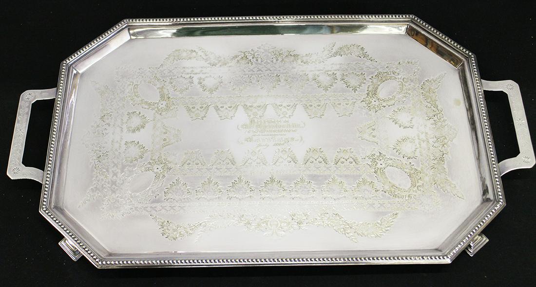 1889 WEDDING GIFT SILVERPLATE PLATTER (1 of 5)