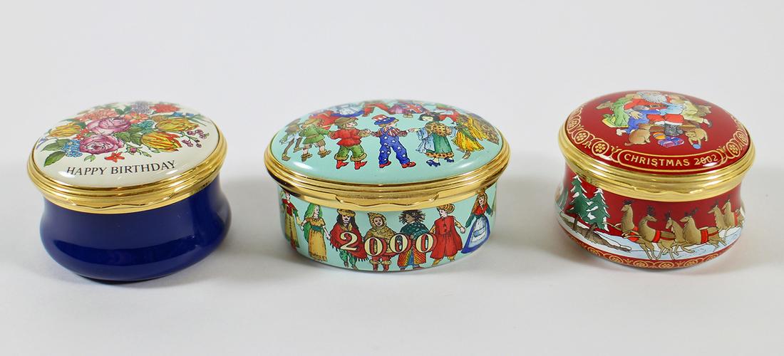 (3) HALCYON DAYS ENAMEL TRINKET BOXES (1 of 3)