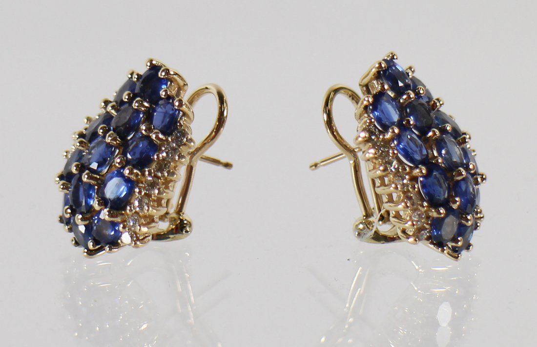 14K SAPPHIRE & DIAMOND EARRINGS (1 of 3)